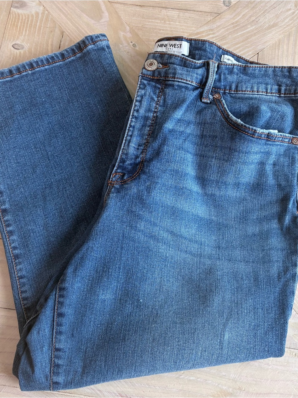 Nine West Men's Straight Leg Denim Jeans in Medium Blue